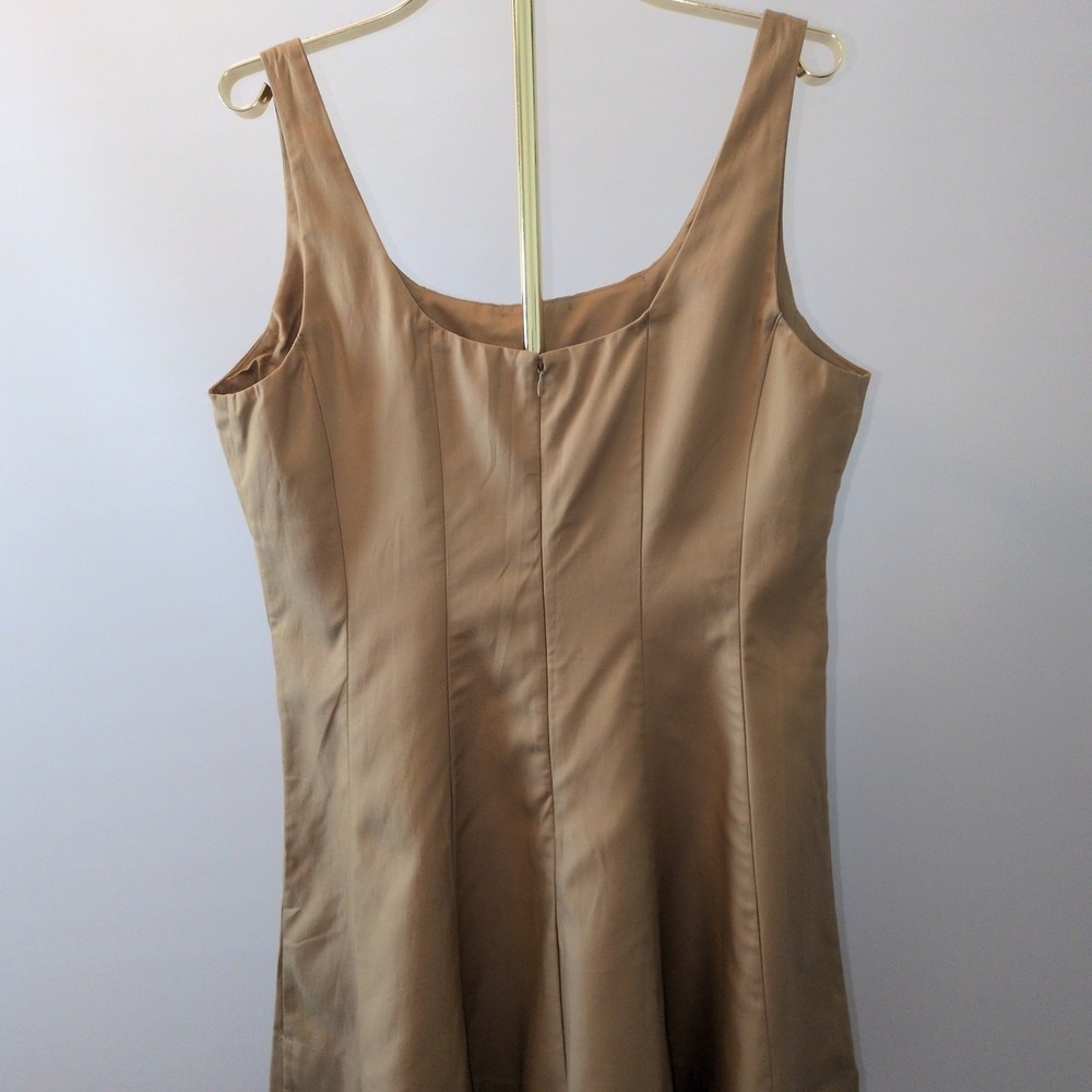 NWT Banana Republic Twill Dress Women 14 Khaki Fit Flare‎ Tailored Knee Length - Picture 8 of 14
